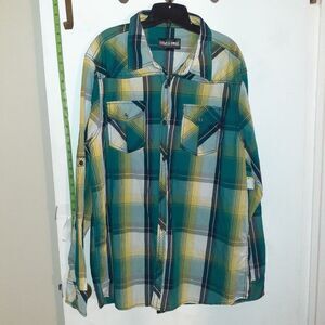 Rebel & soul shirt men's xxl plaid cotton top new 2xl 2x nwt